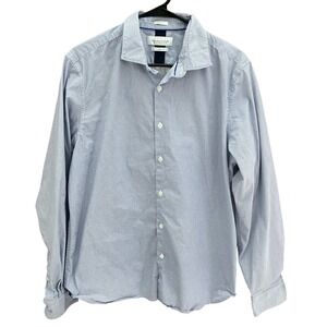 denim and flowers XL slim fit‎ blue and white print button down